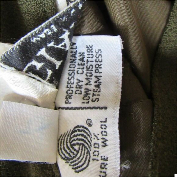 Woolmark Knee Length Pencil Skirt Sz 4 Green Zipped Vintage Ginanni Sport - Picture 5 of 5